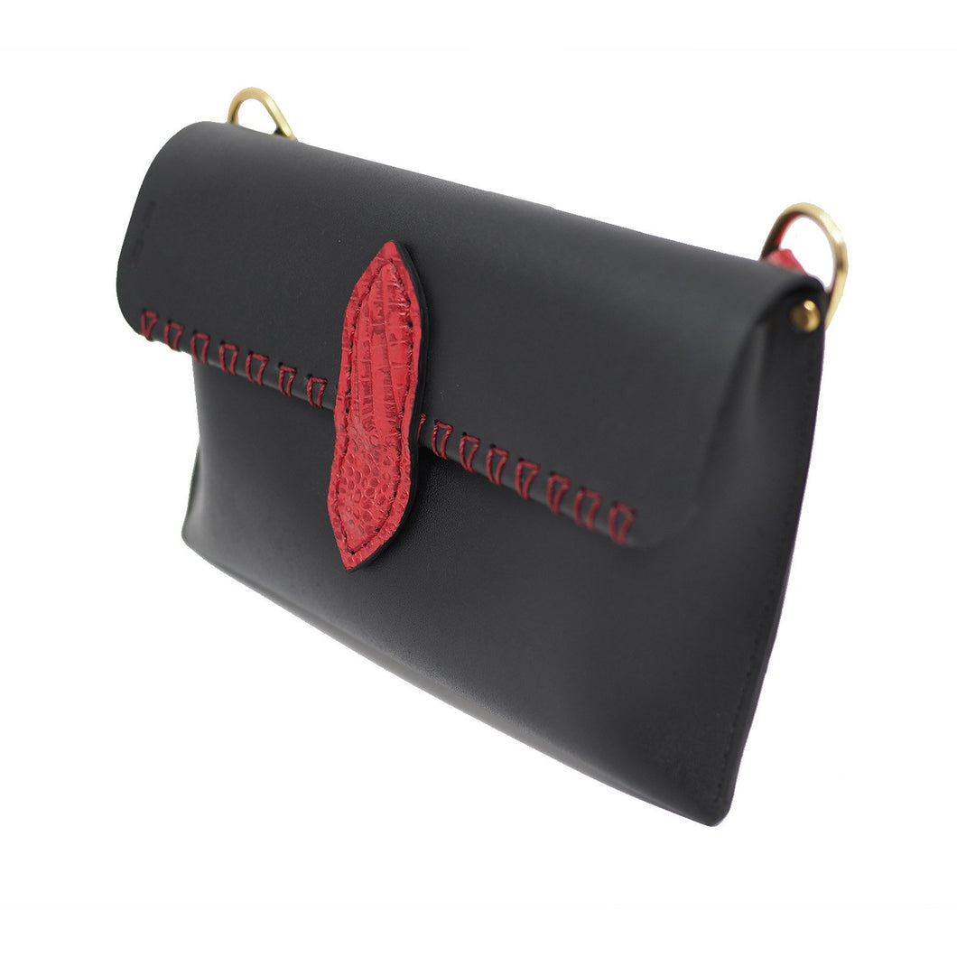 Designer Leather Envelope Bag - Handmade Black Leather Small Purse – Haus  of Jung